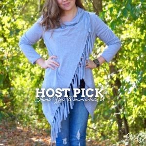 ~HP~ Boutique Asymmetrical Wrap Fringe Top S/M